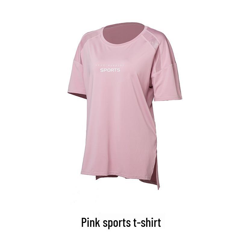 

Комплект женских быстросохнущих футболок для йоги и тренажерного зала больших размеров - с коротким рукавом, свободного кроя XXL