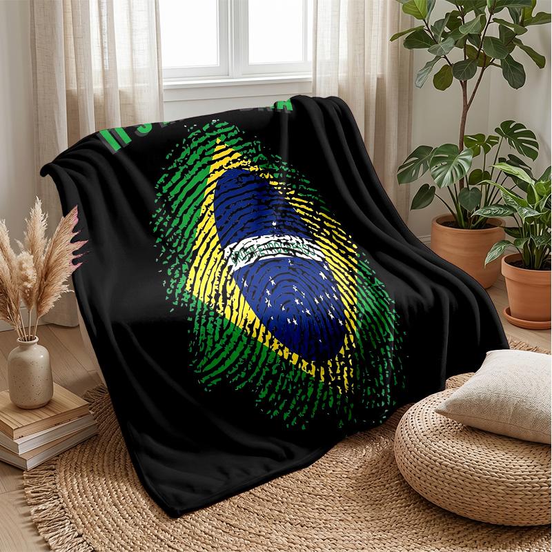 Brazil national football team Theme blanket Soft Flannel Blanket Plush Throw Blanket Cozy Sofa Bed Blanket for Home Decor