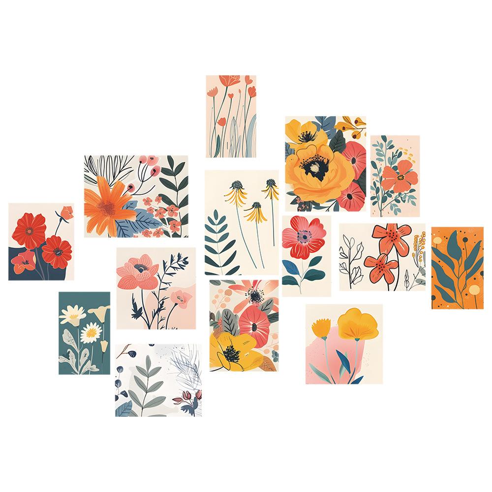 

Hand-Painted Realistic Flower Leaf Wall Sticker Self-Adhesive Removable for Bedroom Study Room Wall Decoration 29x90CMx4PCS різнокольоровий