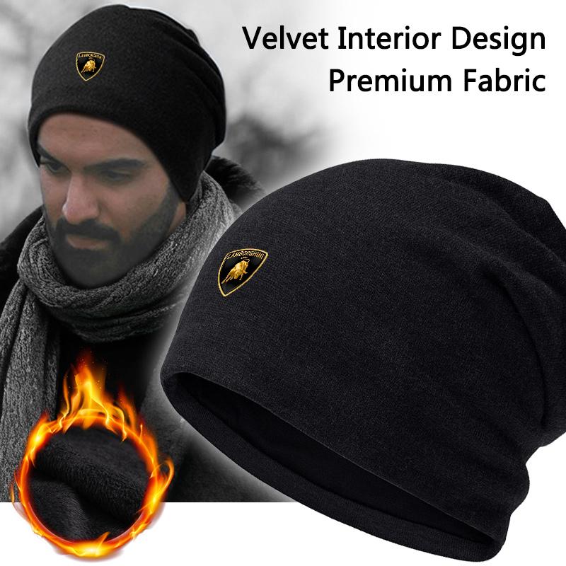 Verstellbare Auto-Logo Hochwertige Plüsch-Mützen Wintermütze Für Lamborghini Urus Huracan Aventador Premium Autozubehör
