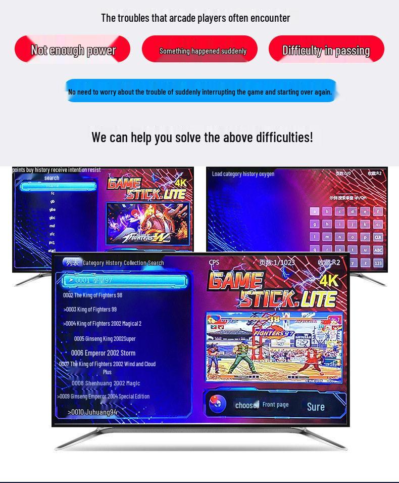 4K Retro Style TV Game Console with Dual Wireless Controllers