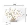 Brass Sculpture Artificial Coral Tree Marble Base Hollow Gold Tree Metal Decorative Figurines Home Decoration Accessories