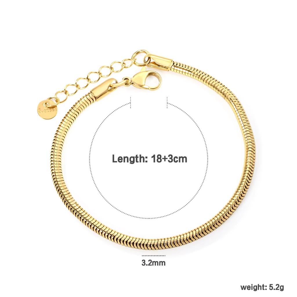 Stainless Steel Bracelet Metal Thick Chain 18K Gold Plated Bracelet Jewelry