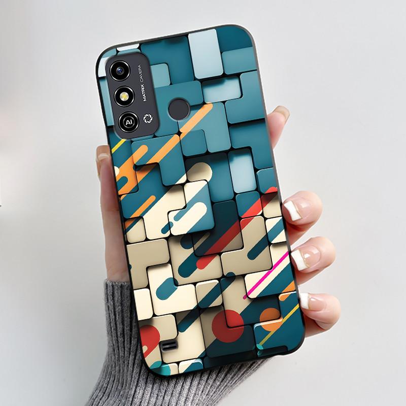 Phone Case For ZTE Blade A53/A53 Plus/Optus X Delight 2 Jelly Soft Black Cover Cute Printed Pattern Rabbit Lamp Penguin Casing