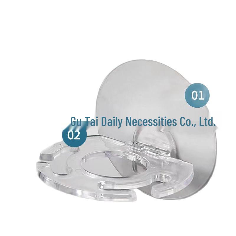 

Punch-Free Wall-Mounted Toothbrush & Toothpaste Holder - Transparent Plastic Bathroom Shelf OPP Bag Packaging