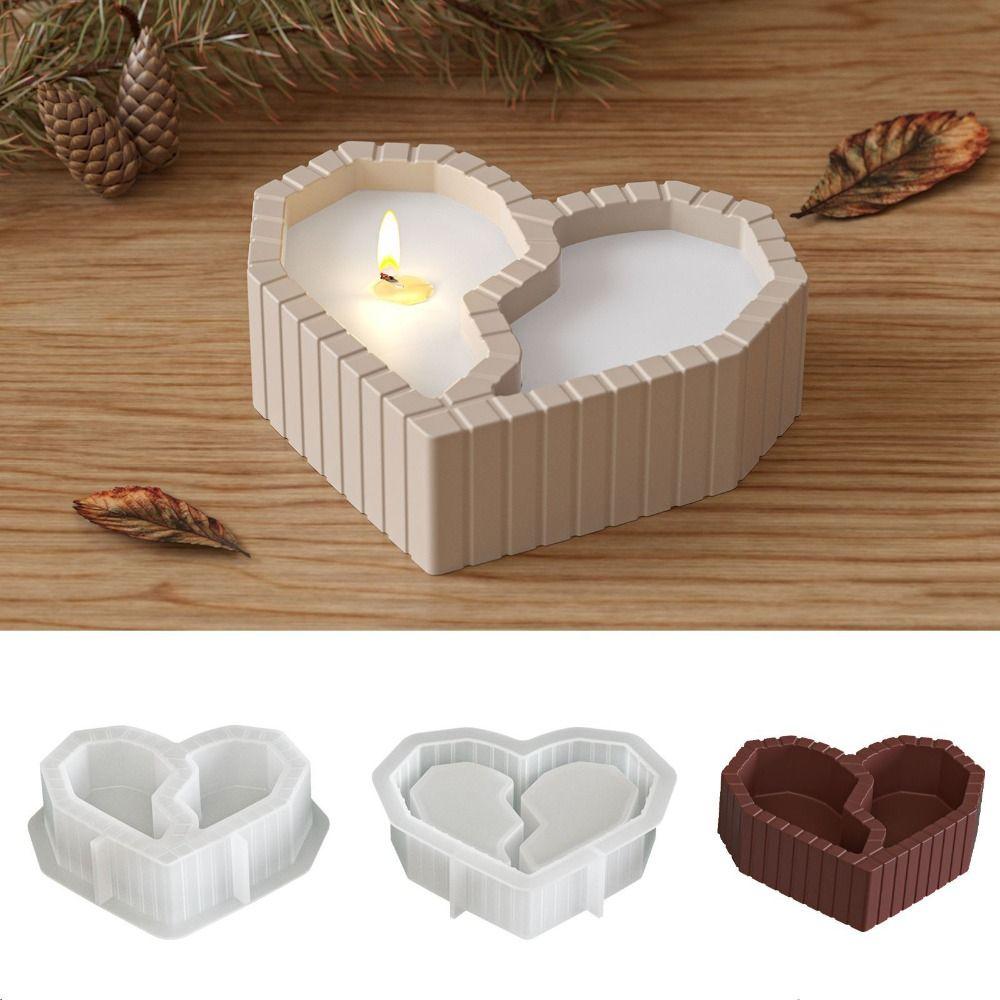 Two Grid DIY Silicone Mold Creative Candle Cup Molds Unique Candlestick Mold  Home Decor