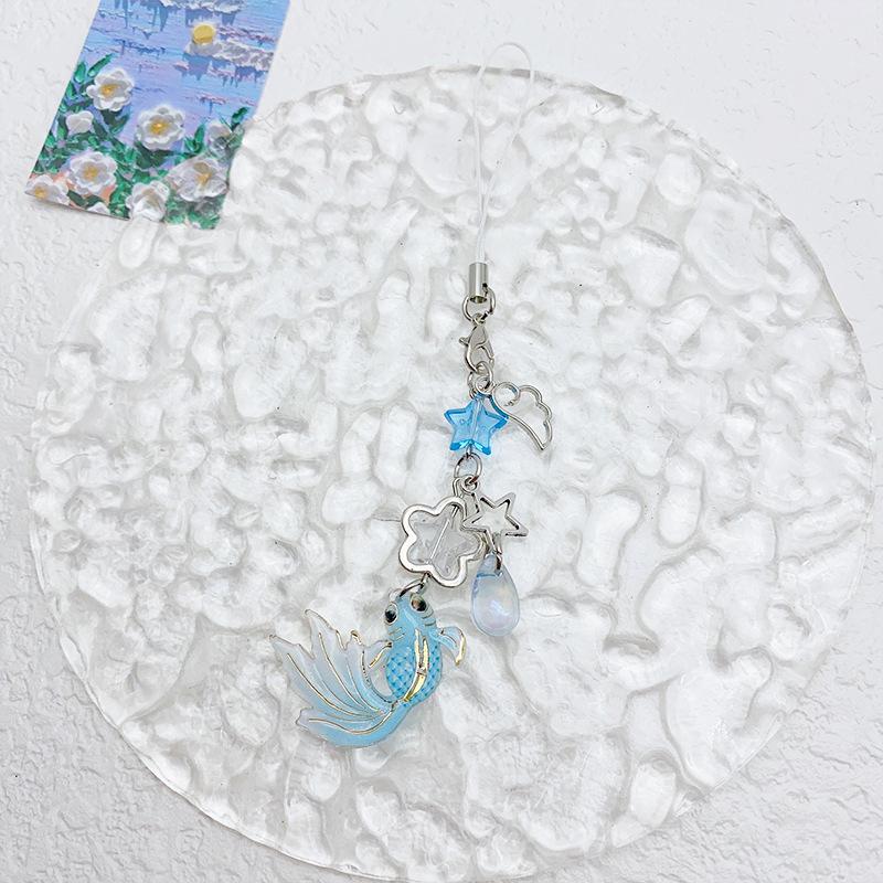 Lovely Lucky Koi Mobile Phone Pendant Chain Sweet Keychain Women Bags Accessories Gift
