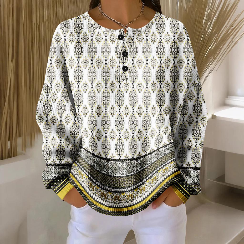 Women's Casual Shirts Long Sleeve Tops Button Up V Neck Loose Knit Fall Favorites For Women