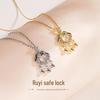 Ticiya S925 Sterling Silver Peace Lock Necklace - Chinese Style Light Luxury Ruyi Clavicle Chain for Women.
