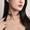 Niche Design Sweet Butterfly Neck Chain High Sense Sweet Cool Hot Girl Pu Necklace Leather Collar Women