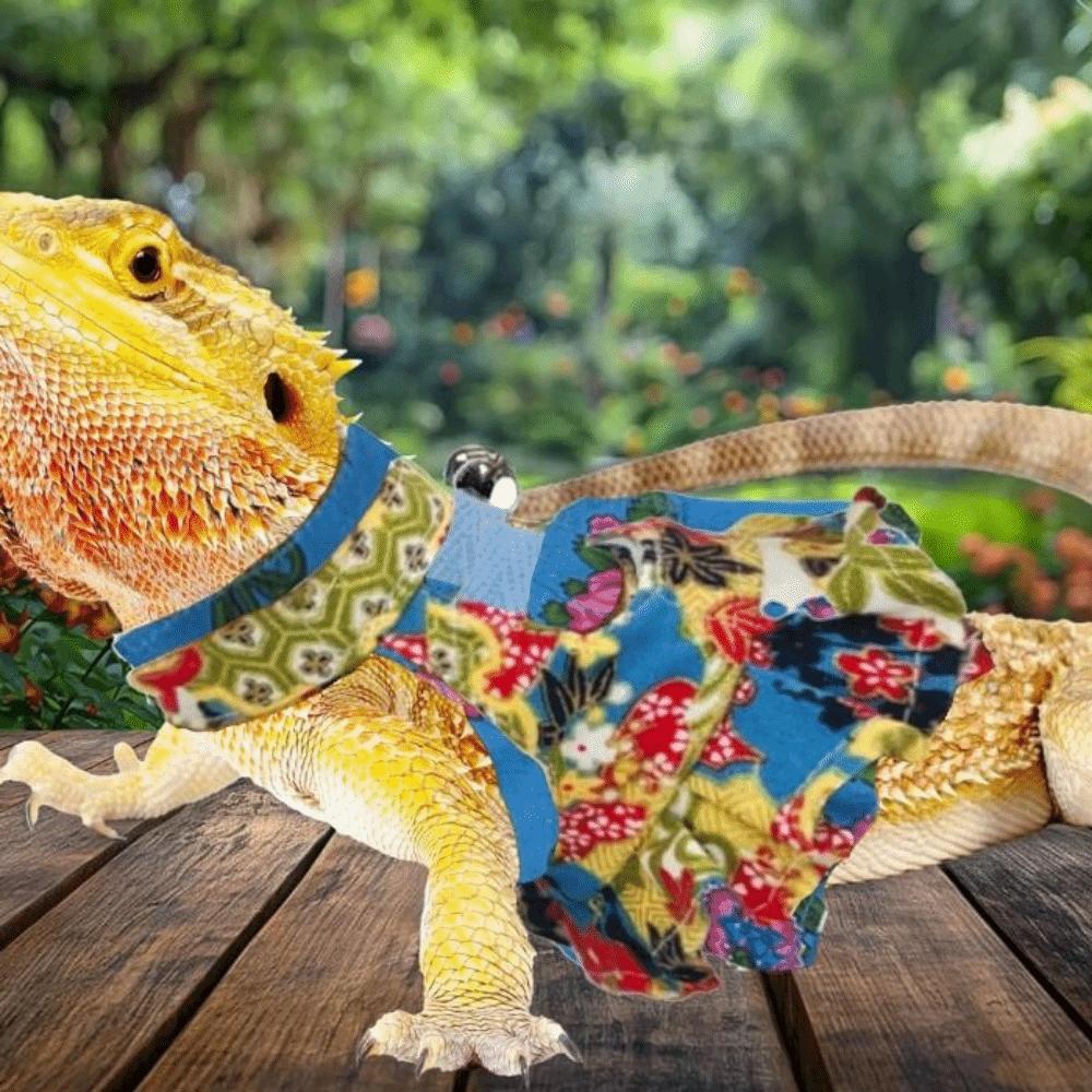 Traction Rope Ferret Harness and Leash Set Floral Pattern Pet Walking Harness  Pet Supplies