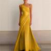 2026 Elegant Cross-Shoulder European & American Light Luxury Slim-Fit Banquet Gown