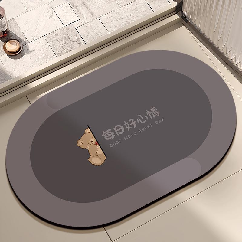 Mata podłogowa z ziemi okrzemkowej, kreskówkowa mata podłogowa do łazienki, silnie chłonna, domowa, pod drzwi toalety, antypoślizgowa mata