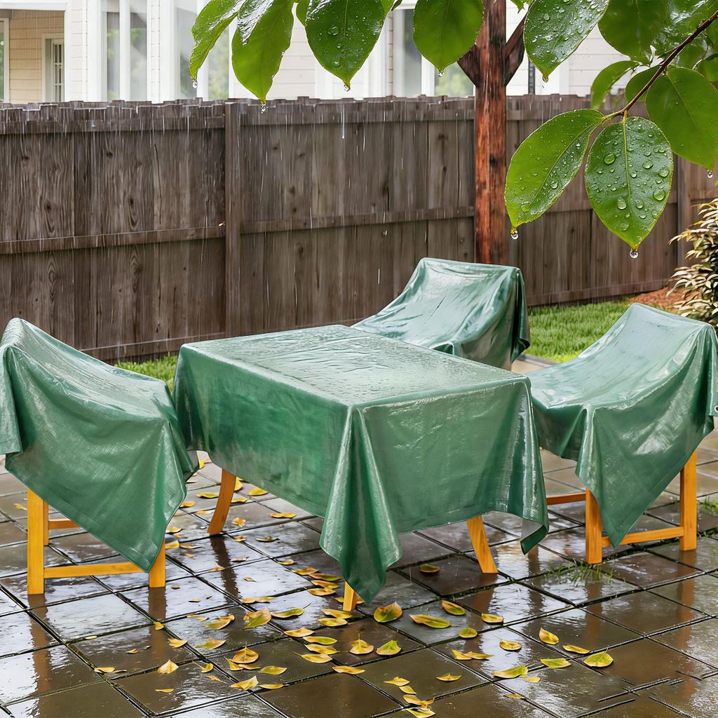 3 X 4m Waterproof Tarpaulin 90GSM Tear-Resistant PE Tarp, Green