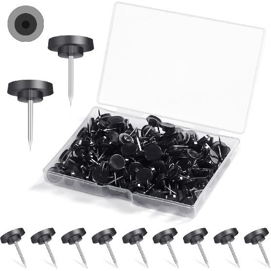 150 Pcs Push P, Standard & Transparent Plastic Head Steel Point Thumb Tacks for Wall, Office & Craft Organization (Gold)
