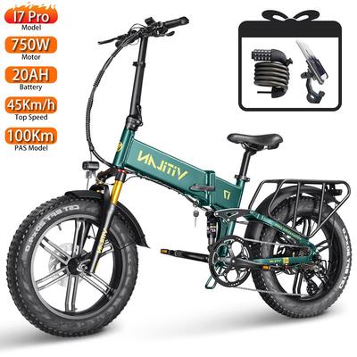 Bicicleta Eléctrica Plegable Vitilan 20" Motor Pico 1200W Ebike Urbana 48V 20AH Autonomía Máxima 100Km 8 Velocidades Conexión APP I7 Pro