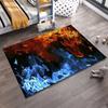 Red and Blue Flame Pattern Carpet, Modern Fire Design Home Decor Rug Suitable for Use As an Anti-slip for Living Room Bedroom Sofas