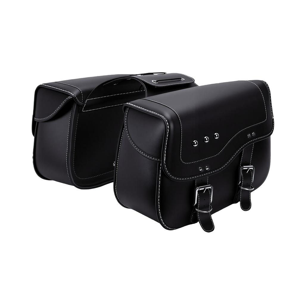 30L Motorcycle Saddlebags Replacement for V star PU Leather Motorcycle Side Luggage Bags