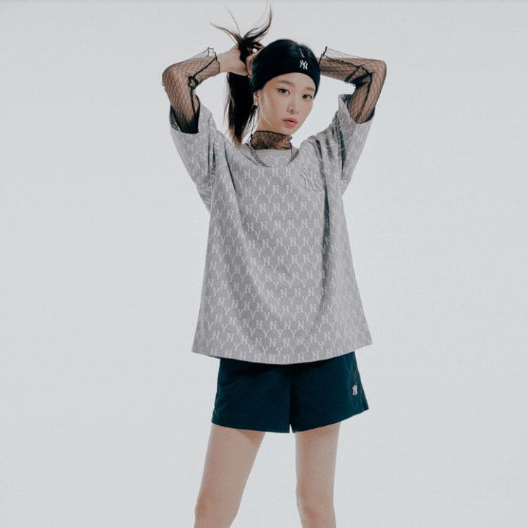 New MLB Set-in Sleeve T-Shirt Unisex Gray 31TSM1131-50M