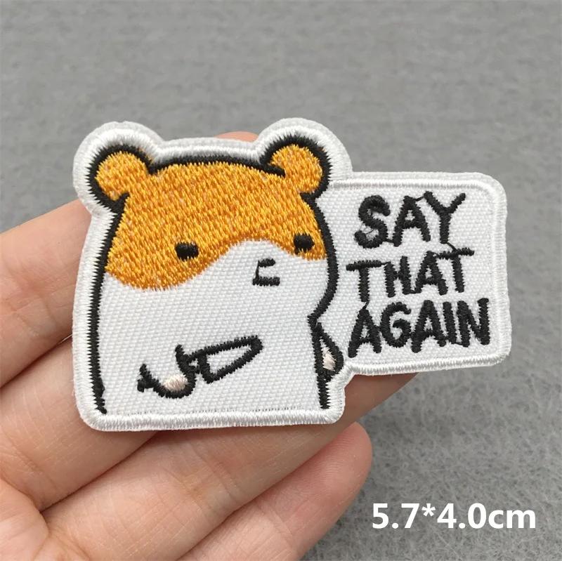 Team Cat Embroidery Patches Appliques For Clothing Diy Sewing Iron On Patches Punk Cartoon Stripes Decoration Accessories