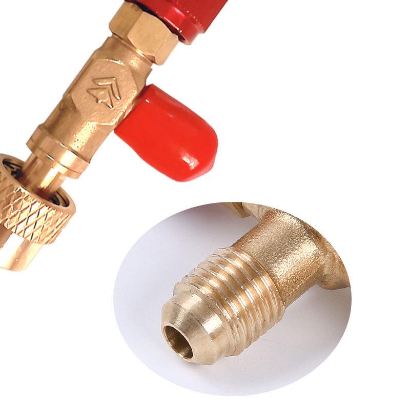 HS-1223 R410 Refrigerant Charging Valve (5/16 SAE Male & Female Threads) - 1 Piece.