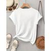 European sizes Lemon Pattern Print, Round Neck Women'S Short Sleeve T-Shirt, Easy Summer Base Shirt Graphic Print
