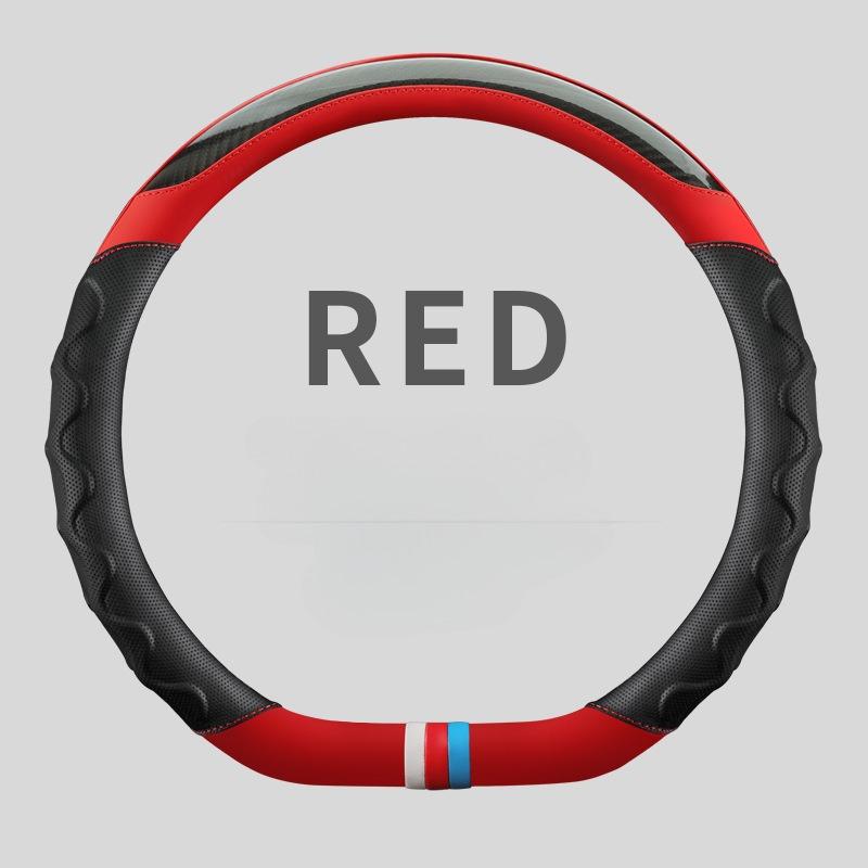 Carbon Fiber Leather Steering Wheel Cover 38CM Universal Car Steering Wheel Case Auto Supplies Non-slip Car Steering Wheel Cover