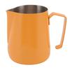 450ml Milk Frothing Pitcher 304 Stainless Steel Steaming Pitcher Milk Frother Pitcher for Coffee Shop Home Orange