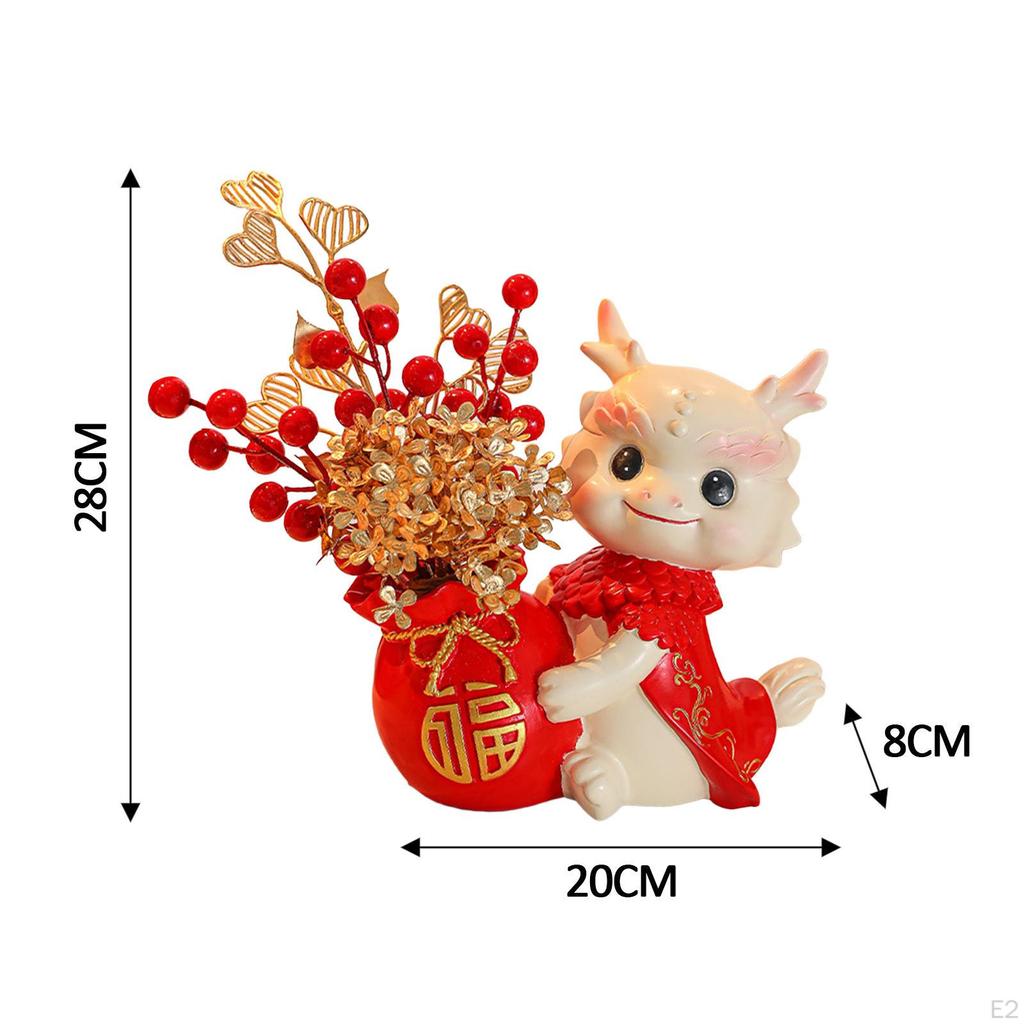 Čínský rok drak figurka váza Ornament Fengshui socha stolní dekorace