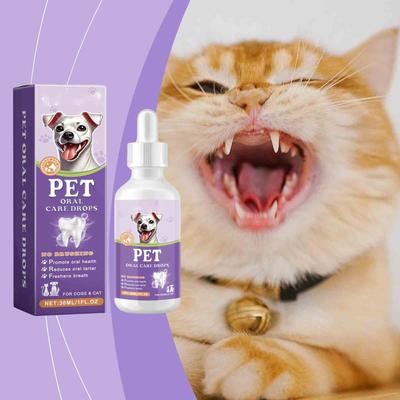 Pet Breath Freshener Drops Gently Clean Pet Teeth, Bad Breath, And Freshen Breath Drops 30ml