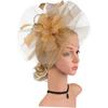 Chapeau Fascinator Filet Chapeau Cocktail avec Pince à Cheveux et Bandeau pour Femmes Mariage Fête de Thé Occasion Spéciale Accessoires Filet Doré