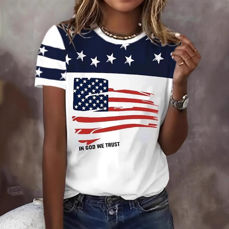 

Casual Versatile Fashionable Comfortable National Flag Short Sleeved Round Neck T-shirt 6XL