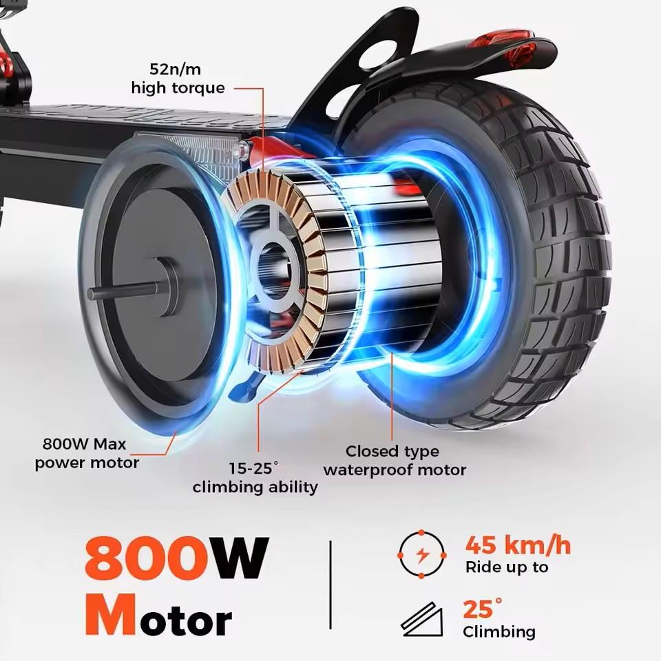 Elektrická koloběžka iScooter iX4 800W Motor 48V15Ah Lithium-iontová baterie Maximální rychlost 45km/h Maximální dojezd 40-45km