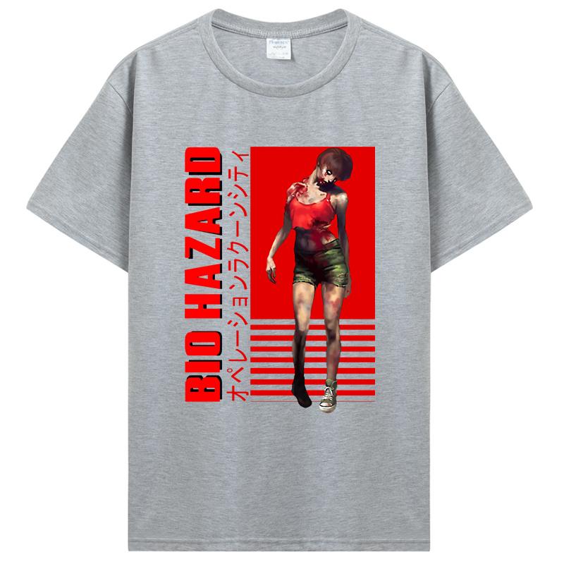 Biohazard TShirt Men Basic TShirt Funny Design Residented Evil Zombie Game Streetwear Print Cotton Top Tees
