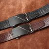 Men's Belt Business Casual Dye Penetration Embossed Crocodile Pattern Genuine Cattlehide Leather Surface Comfort Click Belt Men's Leather Belt