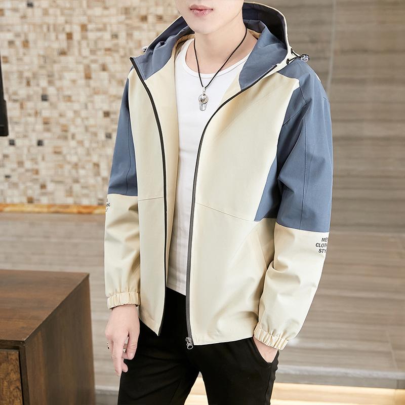 Men's Spring and Autumn Casual Hooded Men's Autumn Handsome Tooling Baseball Suit Autumn Top