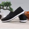 Men's Black Cloth Driving Shoes with Soft, Breathable Sole