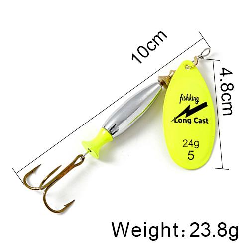 FISH KING 1 DB Long Cast 4 #-18g 5 #-24g Spinner csali kanál csalik csuka fém horgászcsali basszus kemény csali Con Ganci
