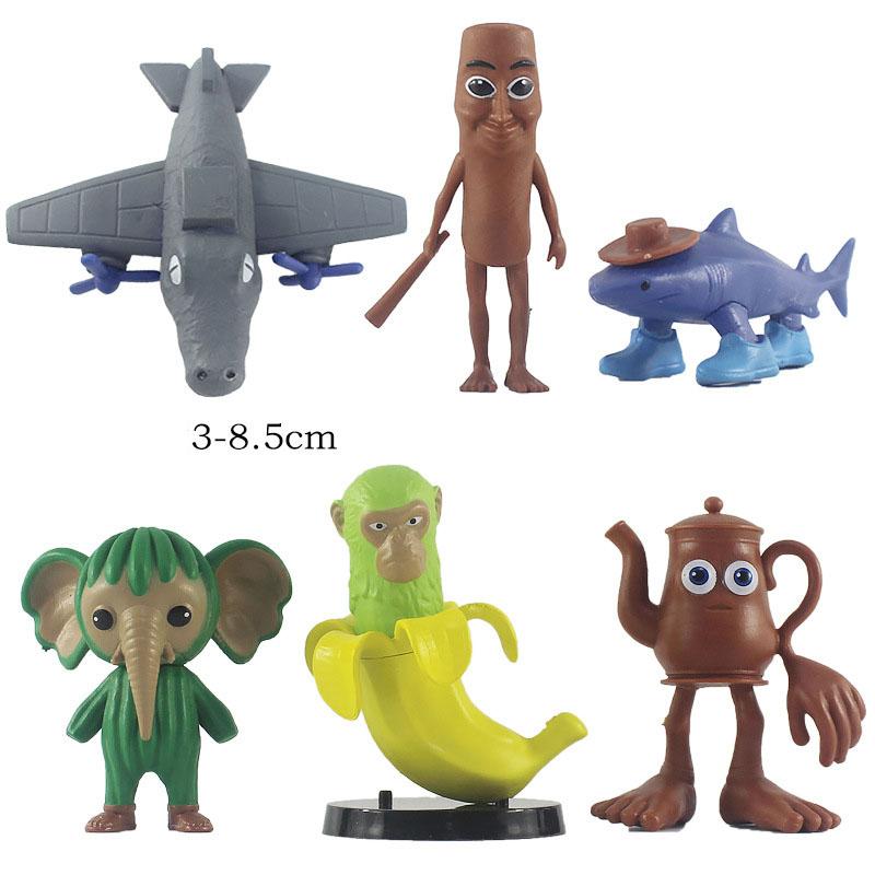 Non-Toxic New Tungtungtungsahurcreative Parody Figurine Models 8 Shark Wooden Stick Figurines Desktop Ornaments Toys