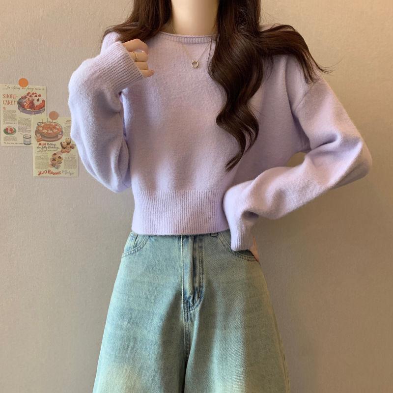 Knitted Base Sweater Women's Autumn and Winter Pullover Female Small Top Knitted