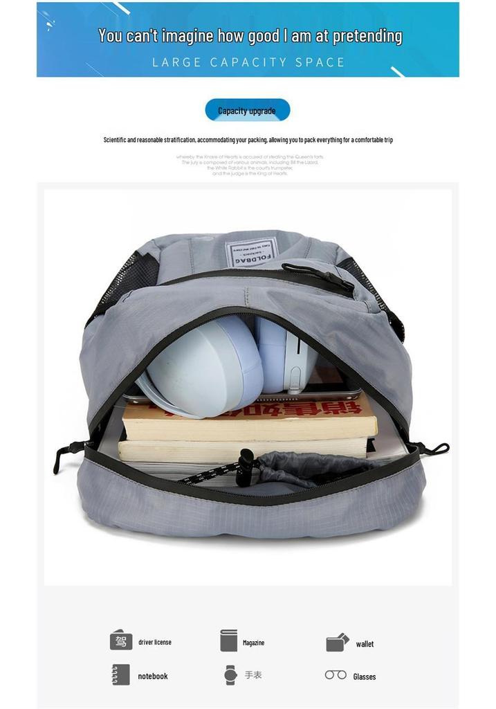 Ultra-light Portable Folding Backpack - Custom Print Logo for Travel, Mountaineering, Leisure & Sports