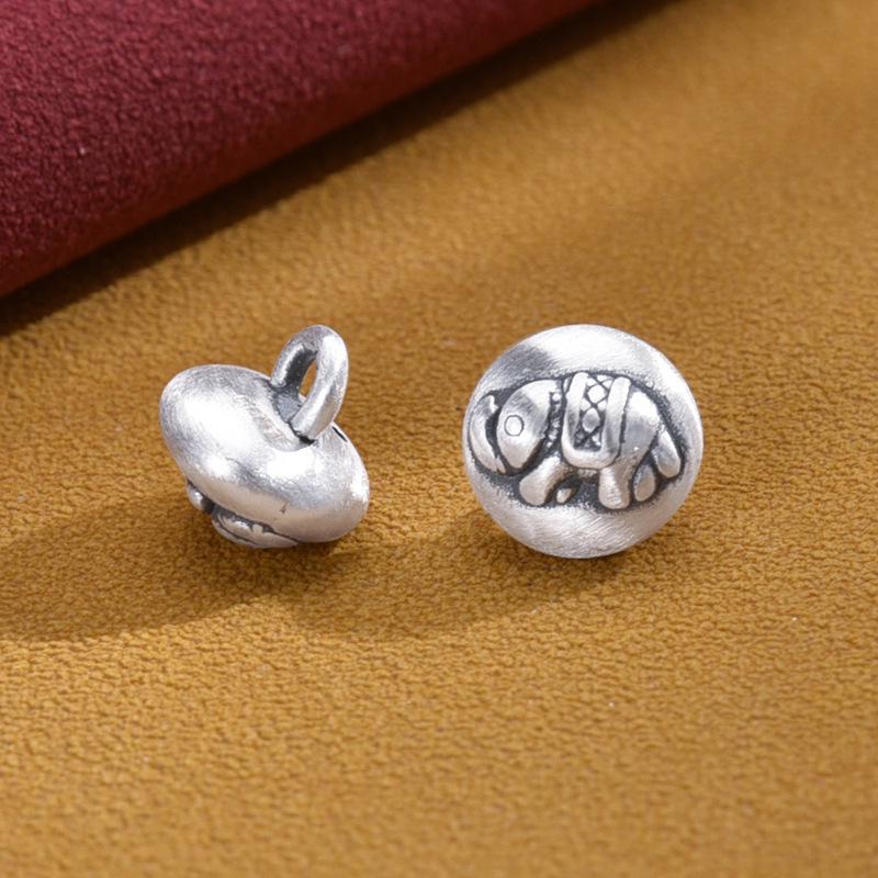 Sterling Silver Elephant Charm Pendant for DIY Jewelry and Braided Bracelets