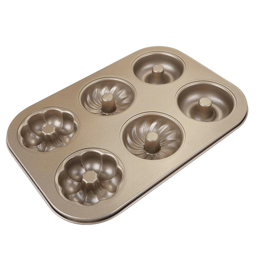 Nonstick 6 Cavity Doughnut Mold DIY Bakeware Donuts Pan Tin Cake Baking Tool