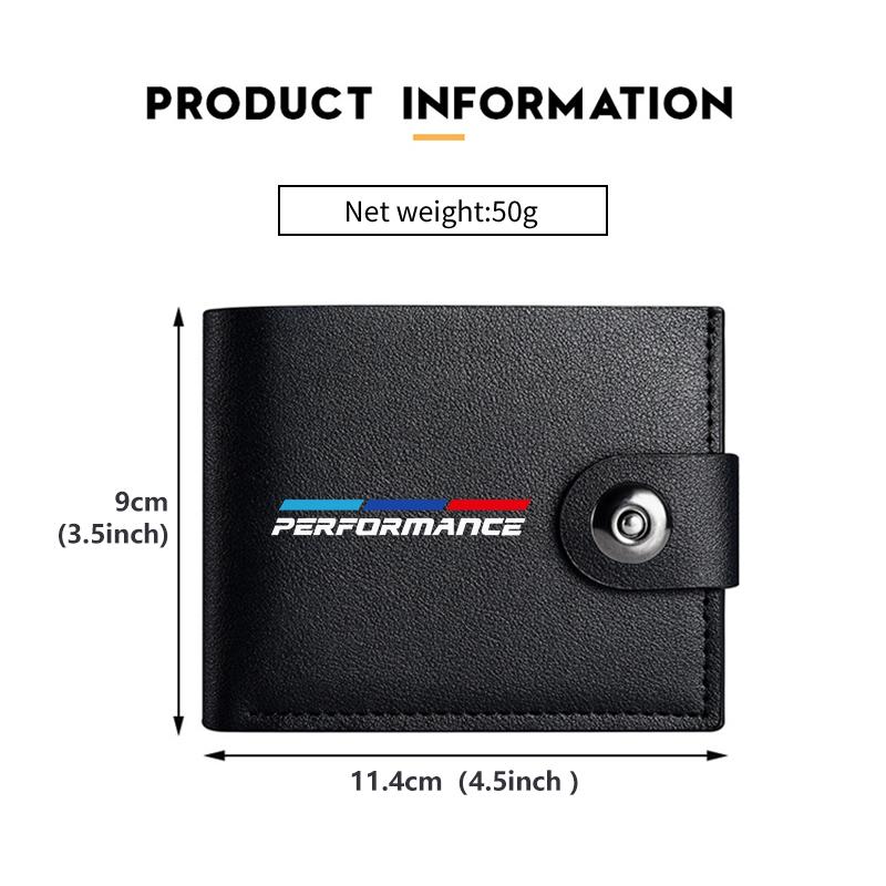 OMPC8 Leather Wallet Short Multi Credit Card Holder Male Purse Money For BMW 1 3 5 Series G30 G32 G38 2021 2020 2019 2018 E46 E91
