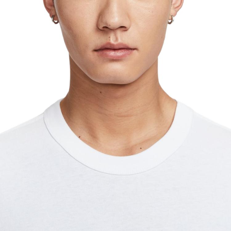 Nike T Shirts Men's White Crew Neck Moderate Straight Fit DQ9296-101