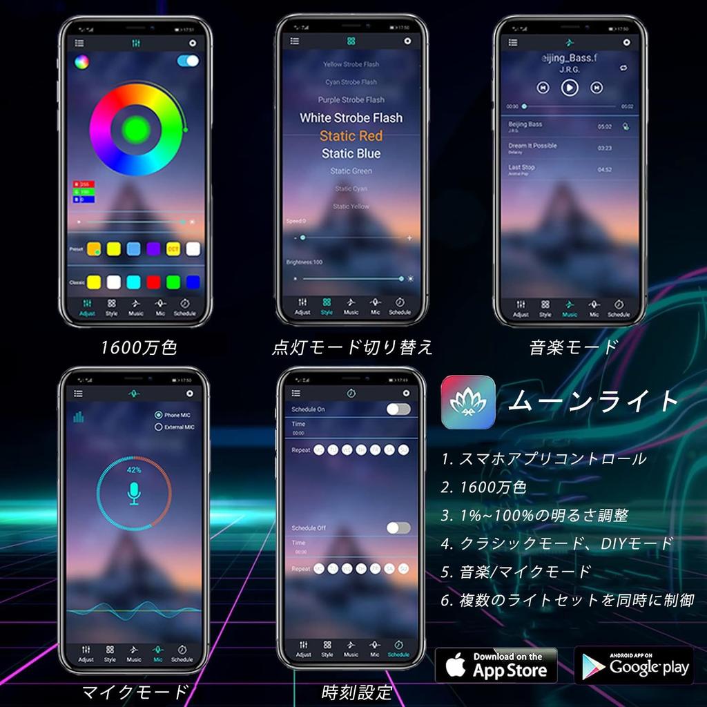 Car LED Tape, Interior Ambient Light, USB Integrated, LED Light, Atmosphere Light, Car Interior