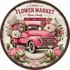 Retro Floral Market Truck Vintage Tin Wall Art