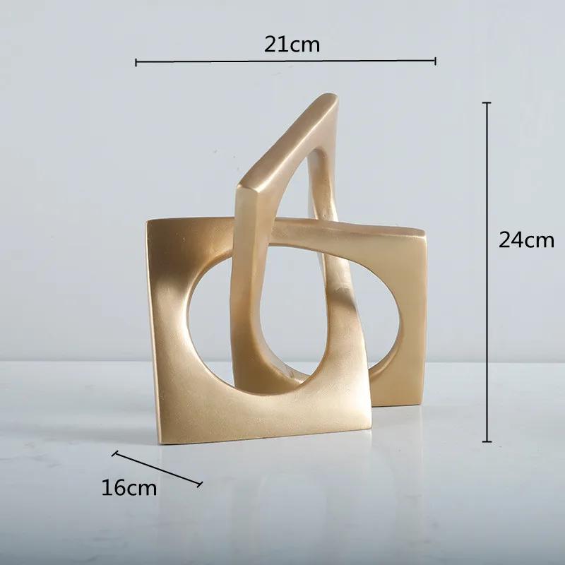 Creative Creative Geometric Ring Sculpture White Cross Square Hollow Winding Ornaments Decorative Figurines Home Decoration Acce
