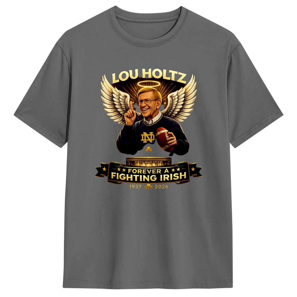 Funny Lou Holtz Forever Tshirts For Unisex Round Collar Cotton T Shirts Short Sleeve Tees Graphic Tops