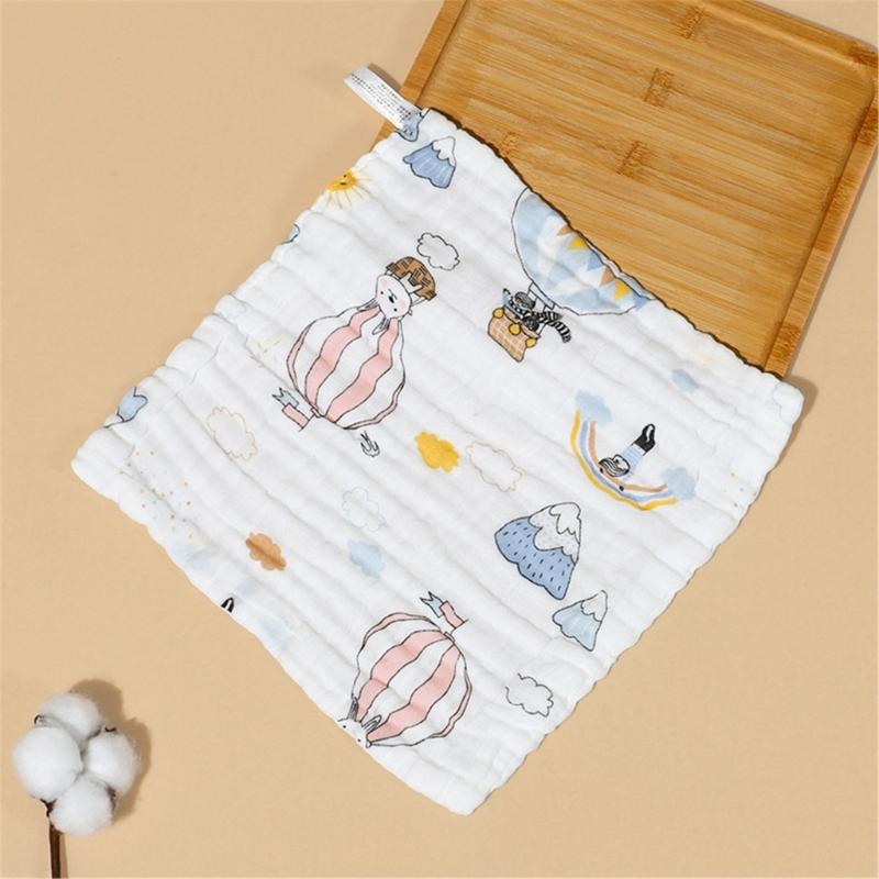 Gentle & Breathable Cotton Towel Handkerchief Wipes Baby Washcloth 6 Layers Baby Bibs Versatile Square Wipes for Bathing
